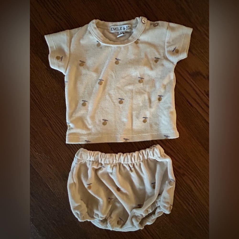 Emile et Ida Cream and Brown Kids Matching Set